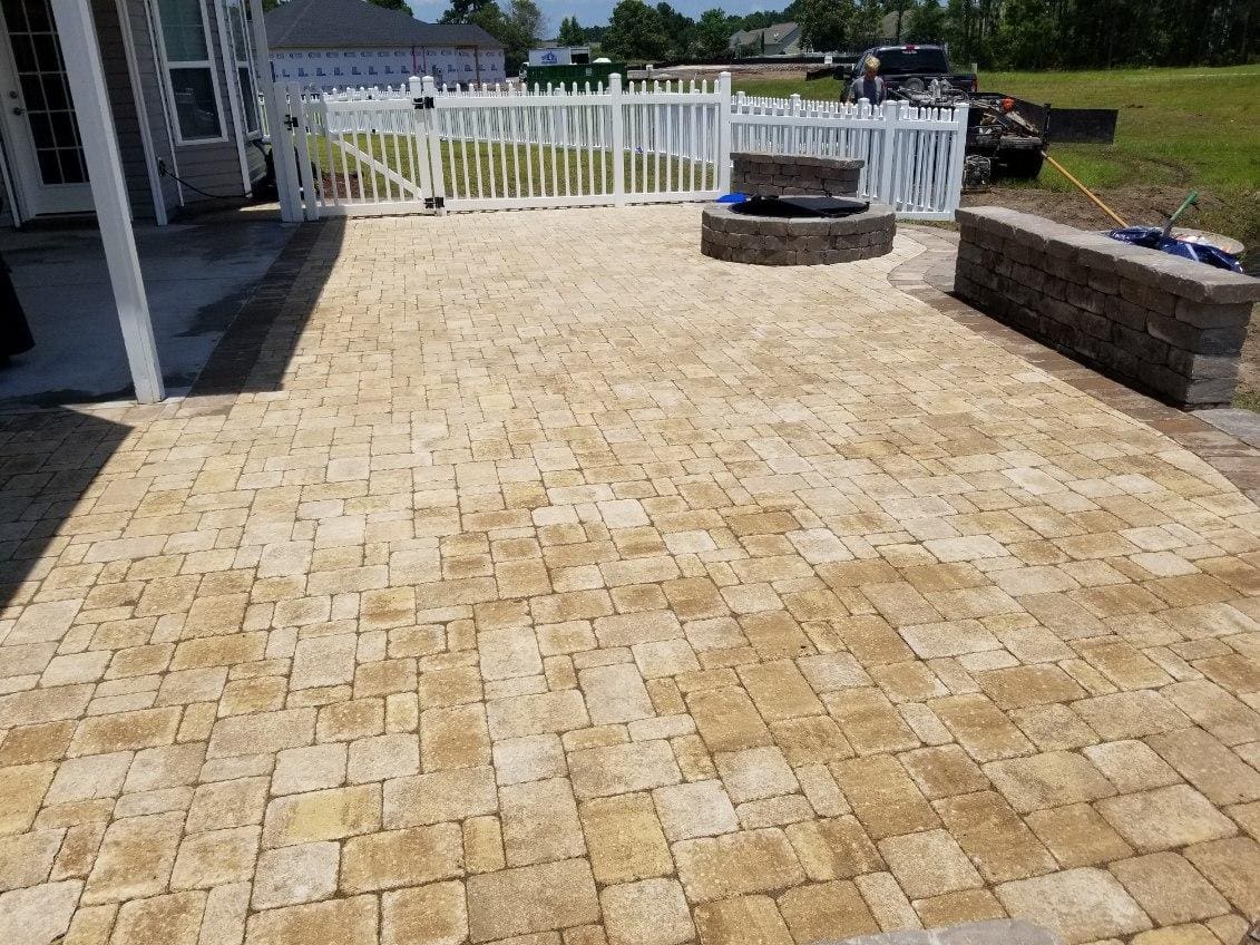 Patio pavers decor fence